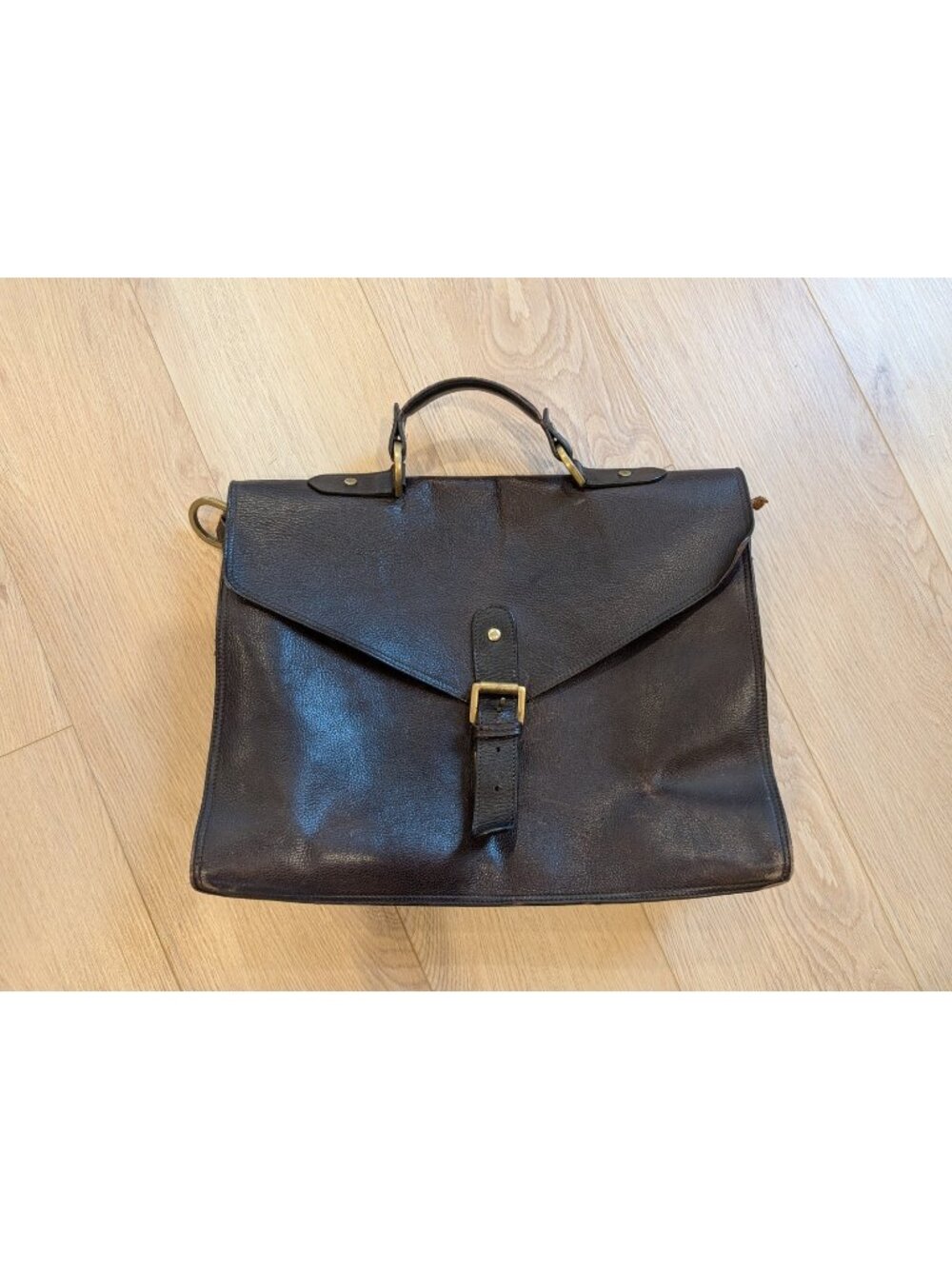 Vintage Mulberry Scotchgrain Leather Black Briefcase Document Case Repair As Is
